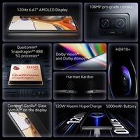 【Światowa premia】 globalna wersja Xiaomi 11T Pro Smartphone 128/256GB Snapdragon 888 Octa Core 120W HyperCharge 108MP kamera 120Hz 3